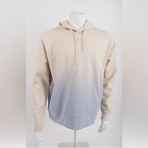 Zara Mens Sweatshirt Hoodie Tie dye Ombre Size S Beige Blue